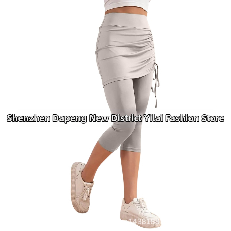 2025-ös európai és amerikai határokon átnyúló export új női magas derekú nyári tiszta színű, karcsúsított, rakott, rövidített nadrág