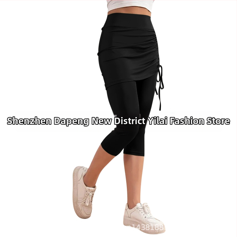 2025-ös európai és amerikai határokon átnyúló export új női magas derekú nyári tiszta színű, karcsúsított, rakott, rövidített nadrág