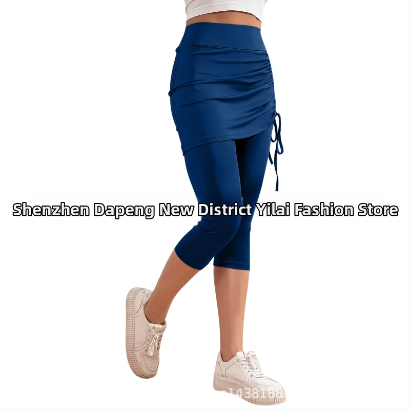 2025-ös európai és amerikai határokon átnyúló export új női magas derekú nyári tiszta színű, karcsúsított, rakott, rövidített nadrág