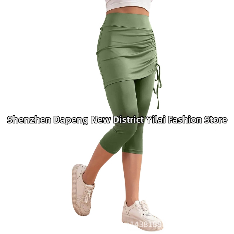 2025-ös európai és amerikai határokon átnyúló export új női magas derekú nyári tiszta színű, karcsúsított, rakott, rövidített nadrág