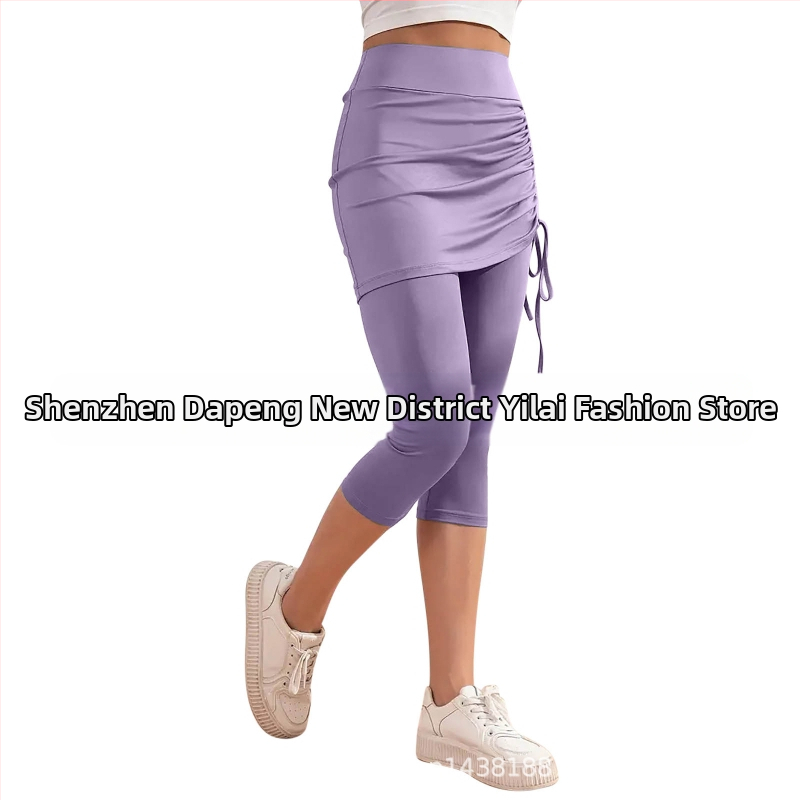 2025-ös európai és amerikai határokon átnyúló export új női magas derekú nyári tiszta színű, karcsúsított, rakott, rövidített nadrág