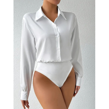 Európai és amerikai népszerű női ruházat, karcsú, hosszú ujjú, gombos felsők hajtókával, utcai sokoldalú alsó pólók nagykereskedelemben