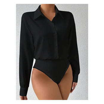 Európai és amerikai népszerű női ruházat, karcsú, hosszú ujjú, gombos felsők hajtókával, utcai sokoldalú alsó pólók nagykereskedelemben