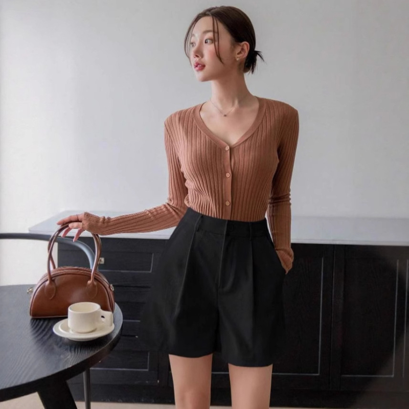 2025 m. tarpvalstybinės „Amazon“ vasarinės laisvos plonos aukšto juosmens plačios kelnės, mažos tiesios laisvalaikio kelnės, kostiuminės kelnės