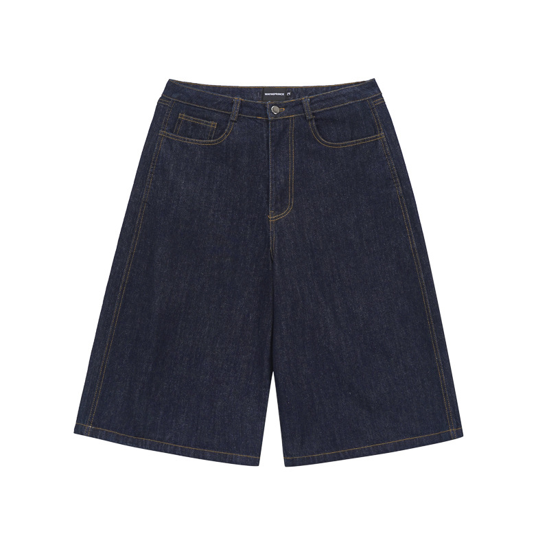 Piiriülesed eksklusiivsed suvised trendikad brändi värvilised kirjaprindiga kärbitud püksid meeste sirged vabaaja lahtised teksapüksid trendikad