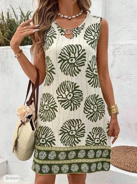 2025 Új, határokon átnyúló Pinduoduo Népszerű európai és amerikai Amazon Laza Divatú Alkalmi Kerek Nyakú Mellényruha