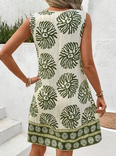 2025 Új, határokon átnyúló Pinduoduo Népszerű európai és amerikai Amazon Laza Divatú Alkalmi Kerek Nyakú Mellényruha