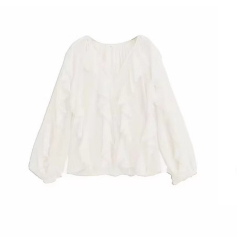 Amazoni piiriülene Euroopa ja Ameerika rõivaste eksport 2025. aasta kevadel - uus mitmevärviline lihtne kihiline dekoratiivne šifoonist särk