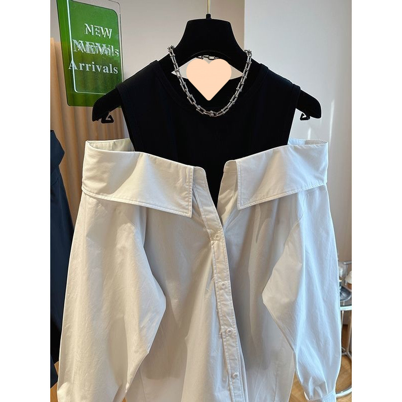 2025-ös szezonon kívüli új, váll nélküli női felsők, karcsúsító, laza és testet takaró mellények, varrott hosszú ujjú, friss és édes felsők