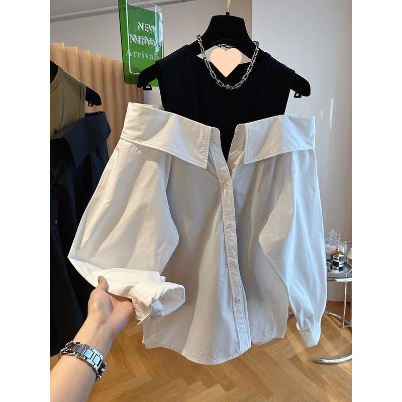 2025-ös szezonon kívüli új, váll nélküli női felsők, karcsúsító, laza és testet takaró mellények, varrott hosszú ujjú, friss és édes felsők