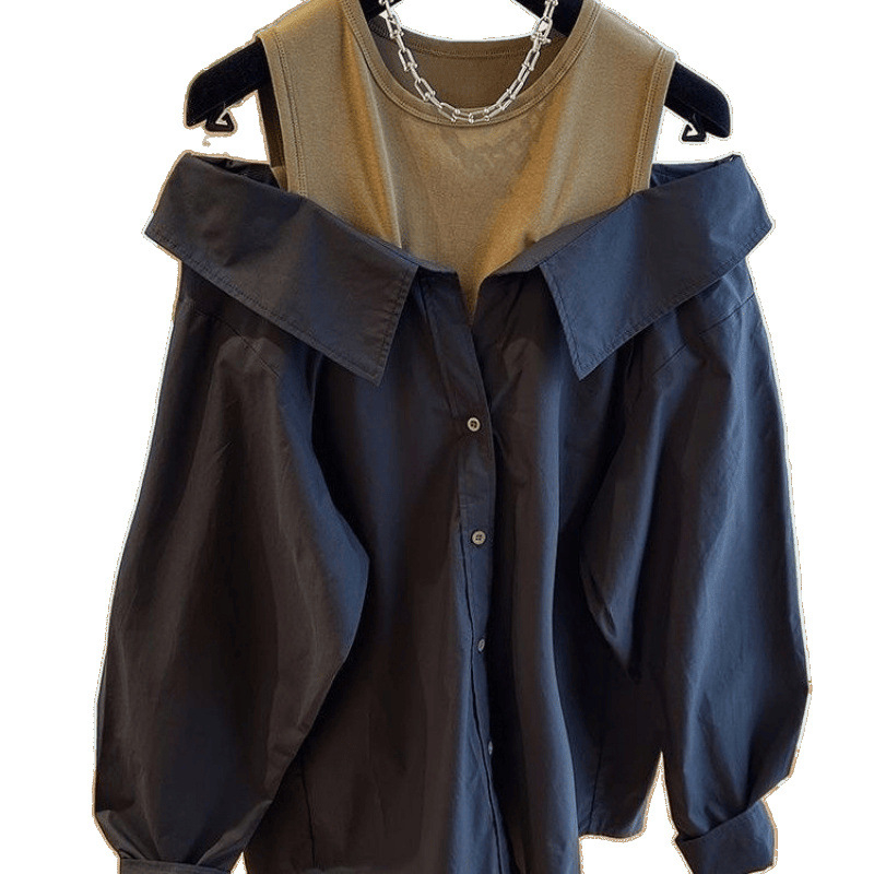 2025-ös szezonon kívüli új, váll nélküli női felsők, karcsúsító, laza és testet takaró mellények, varrott hosszú ujjú, friss és édes felsők