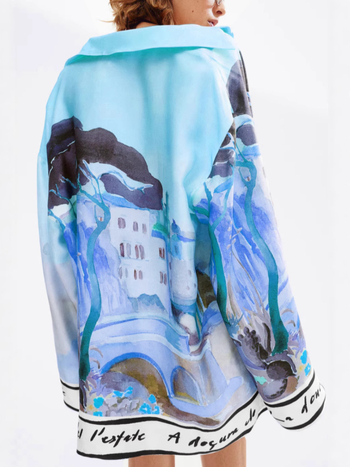 Női 2025-ös új, határokon átnyúló, exportált, nyomtatott, hosszú ujjú, divatos, tengerparti, napvédő, menő nyaralófelső