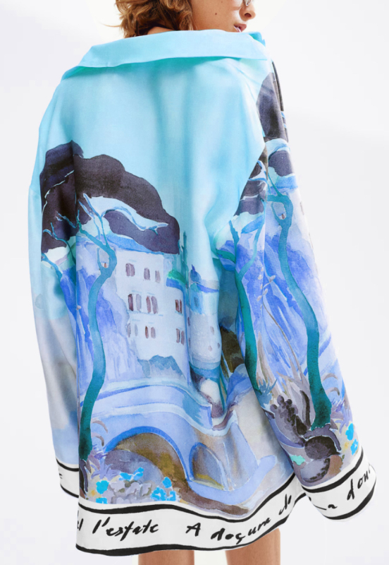 Női 2025-ös új, határokon átnyúló, exportált, nyomtatott, hosszú ujjú, divatos, tengerparti, napvédő, menő nyaralófelső