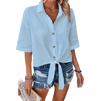 2025 tavaszi és nyári új Amazon Ebay Aliexpress határokon átnyúló női ingek európai és amerikai tiszta színű alkalmi női ingek