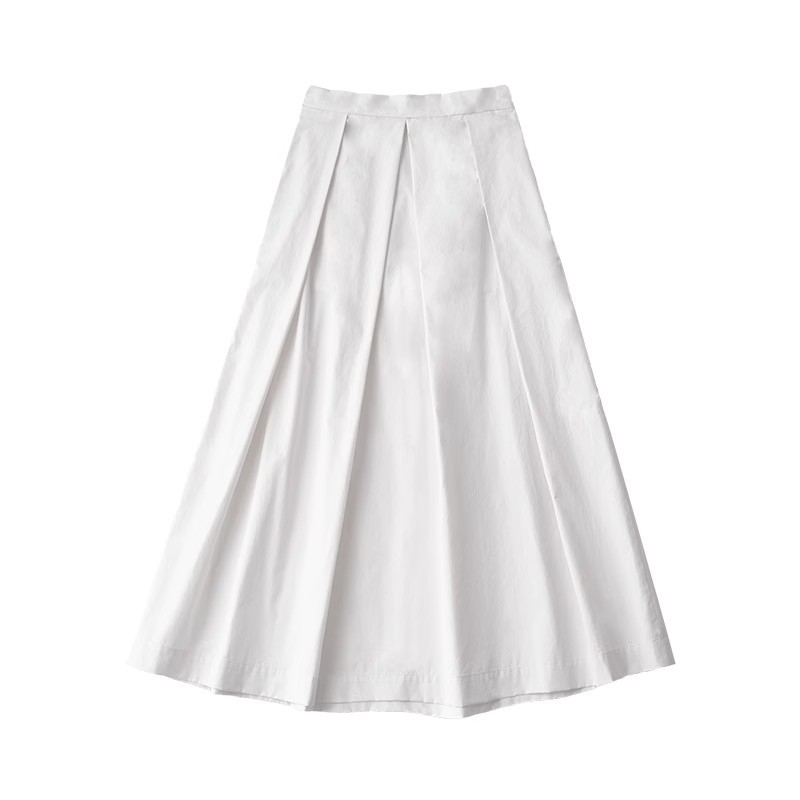 Előértékesítés Elegáns, nagyméretű lenge szoknya Női, rakott, fekete, irodalmi, lezser, középhosszú, A-vonalú szoknya Női nyári