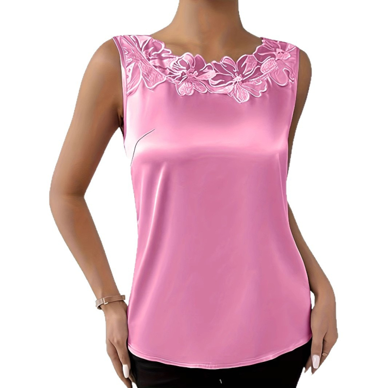 Nėriniuotos liemenėlės formos moteriški pavasario ir vasaros drabužiai 25 nauji dirbtinio šilko atlaso marškiniai be rankovių apačioje, viršutiniai drabužiai