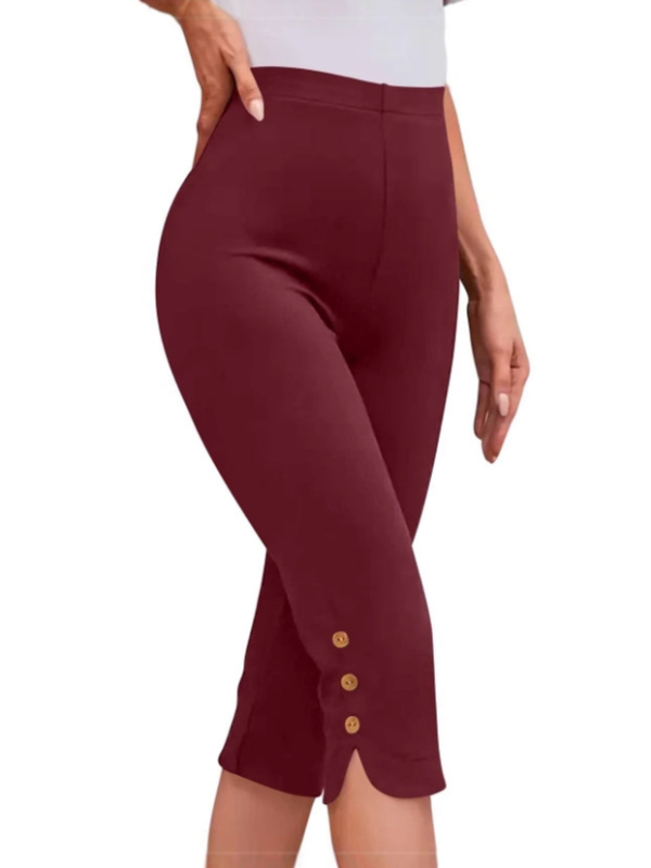 Határokon átnyúló 2025-ös nyári rugalmas, rövidített nadrág, magas derekú, karcsúsító, plus size női laza, lezser nadrág, leggings