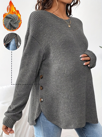 2025 Új, határokon átnyúló dropshipping kismamaruházat, kerek nyakú, lezser, hosszú ujjú póló, határokon átnyúló dropshipping