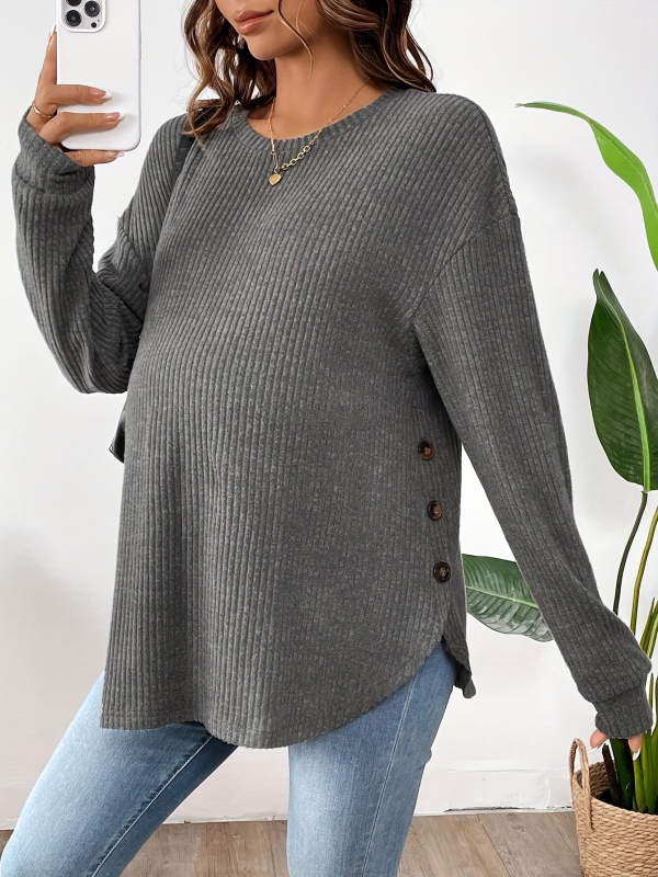 2025 Új, határokon átnyúló dropshipping kismamaruházat, kerek nyakú, lezser, hosszú ujjú póló, határokon átnyúló dropshipping