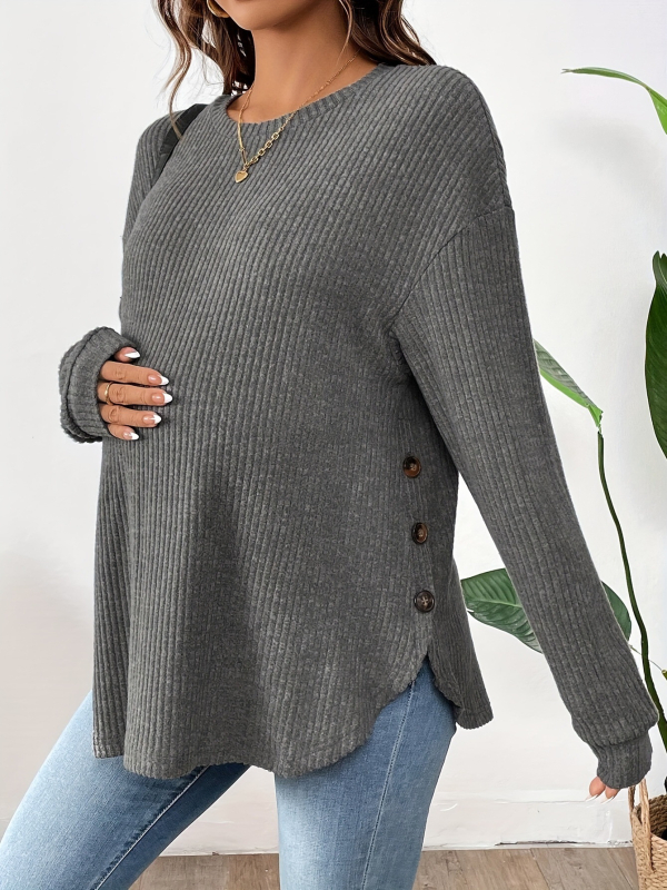 2025 Új, határokon átnyúló dropshipping kismamaruházat, kerek nyakú, lezser, hosszú ujjú póló, határokon átnyúló dropshipping