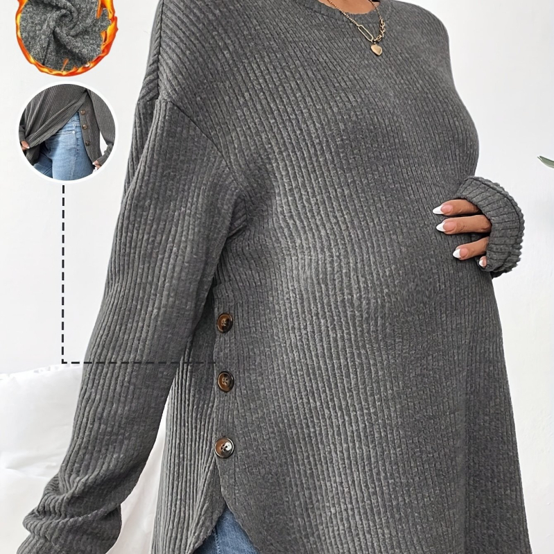 2025 Új, határokon átnyúló dropshipping kismamaruházat, kerek nyakú, lezser, hosszú ujjú póló, határokon átnyúló dropshipping