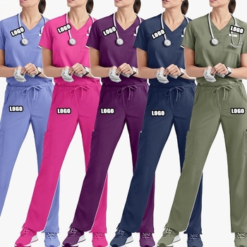 Amazoni Euroopa ja Ameerika lühikeste varrukatega V-kaelusega kirurgilised tööriided, õe riided, kätepesuriided, naiste ülikonnad, operatsioonitoa elastsed kirurgiariided