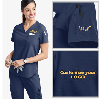 Amazoni Euroopa ja Ameerika lühikeste varrukatega V-kaelusega kirurgilised tööriided, õe riided, kätepesuriided, naiste ülikonnad, operatsioonitoa elastsed kirurgiariided