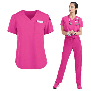 Amazoni Euroopa ja Ameerika lühikeste varrukatega V-kaelusega kirurgilised tööriided, õe riided, kätepesuriided, naiste ülikonnad, operatsioonitoa elastsed kirurgiariided