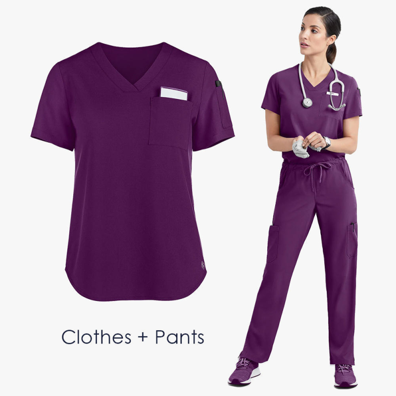 Amazoni Euroopa ja Ameerika lühikeste varrukatega V-kaelusega kirurgilised tööriided, õe riided, kätepesuriided, naiste ülikonnad, operatsioonitoa elastsed kirurgiariided