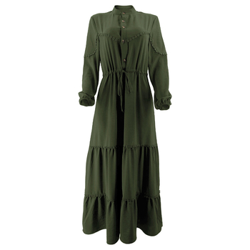 M2561 Közel-Kelet, határokon átnyúló, Amazon új, egyszínű garbó, hosszú, divatos, elegáns muszlim ruha