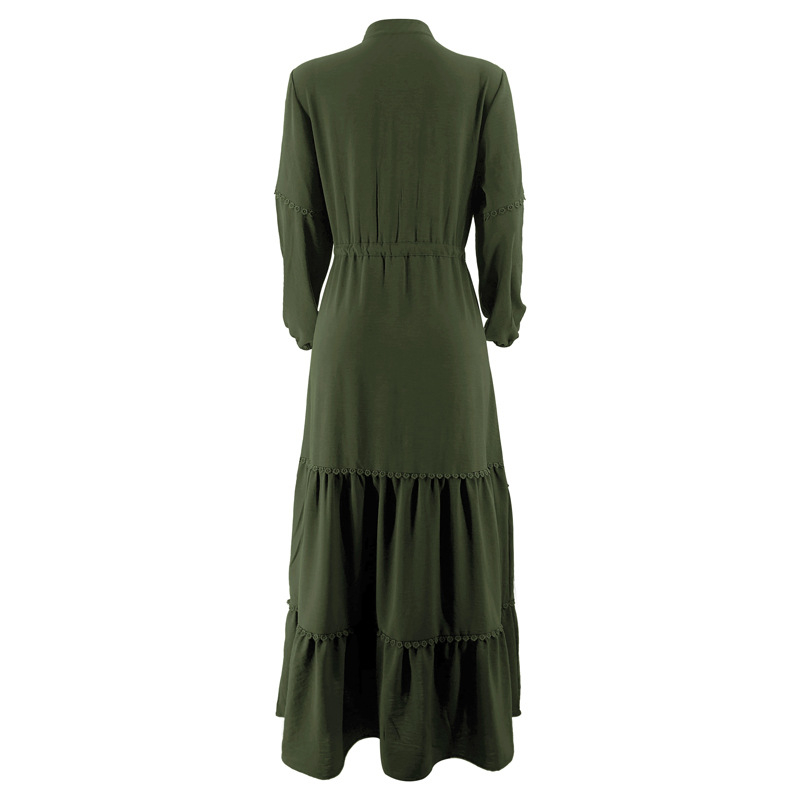 M2561 Közel-Kelet, határokon átnyúló, Amazon új, egyszínű garbó, hosszú, divatos, elegáns muszlim ruha