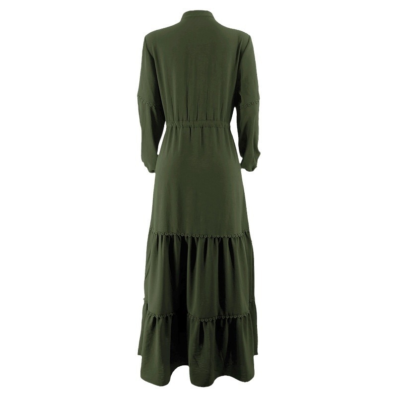 M2561 Közel-Kelet, határokon átnyúló, Amazon új, egyszínű garbó, hosszú, divatos, elegáns muszlim ruha