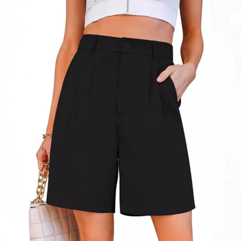 Európai és amerikai női rövidnadrágok, divatos, lezser, magas derekú, nyári, rugalmas derekú, rakott ruha, zsebes rövidnadrág