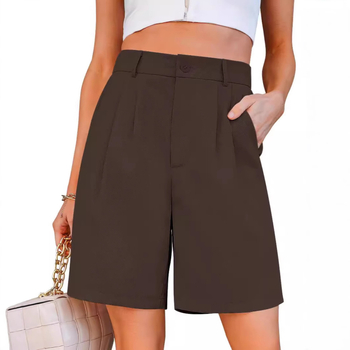 Európai és amerikai női rövidnadrágok, divatos, lezser, magas derekú, nyári, rugalmas derekú, rakott ruha, zsebes rövidnadrág
