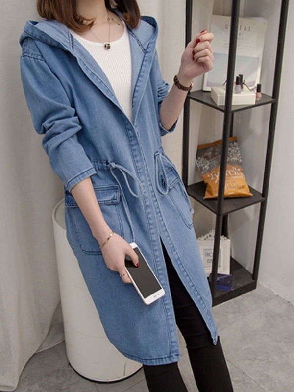 Európa és az Egyesült Államok határokon átnyúló női ruházat 2024 Farmer kapucnis kabát 200 kg-os pufók lány korcsökkentő Joker nehézipari hosszú kabát