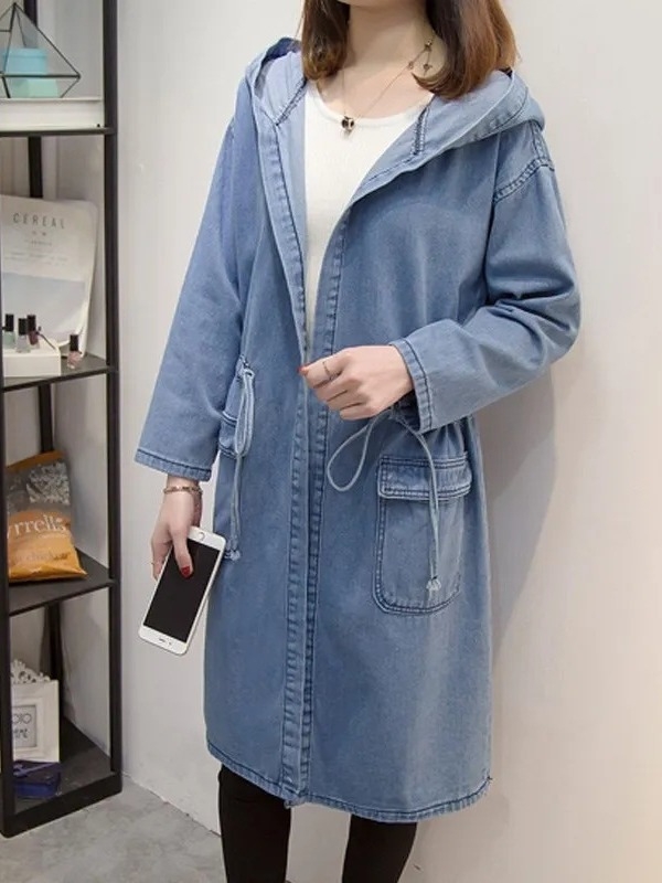 Európa és az Egyesült Államok határokon átnyúló női ruházat 2024 Farmer kapucnis kabát 200 kg-os pufók lány korcsökkentő Joker nehézipari hosszú kabát