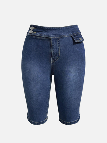 Határokon átnyúló Aliexpress sötétkék farmernadrág nőknek 2025 nyár új európai és amerikai stílusú középderekú karcsú, hétköznapi ötpontos nadrág