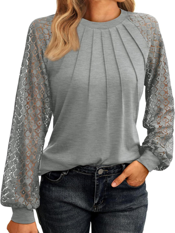 2025 Трансграничен Amazon Независим сайт Дамски топове с дълъг ръкав, дантела, ежедневни, плетени, модни, универсални