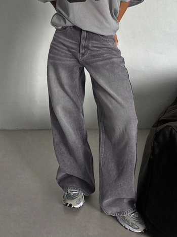 Határokon átnyúló külkereskedelem Amazon európai és amerikai stílusú lezser egyenes szabású, laza, mosott farmernadrág női sokoldalú nadrágok