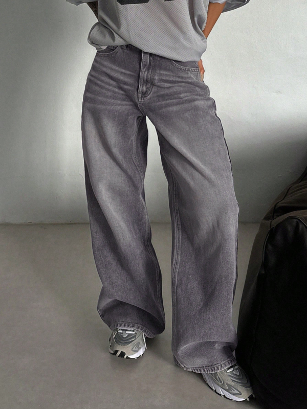 Határokon átnyúló külkereskedelem Amazon európai és amerikai stílusú lezser egyenes szabású, laza, mosott farmernadrág női sokoldalú nadrágok