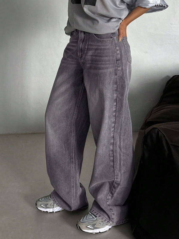 Határokon átnyúló külkereskedelem Amazon európai és amerikai stílusú lezser egyenes szabású, laza, mosott farmernadrág női sokoldalú nadrágok