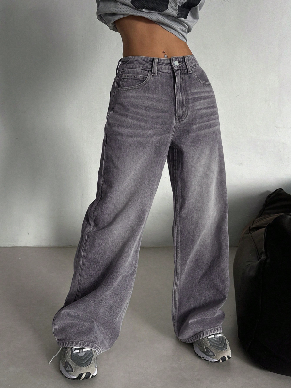 Határokon átnyúló külkereskedelem Amazon európai és amerikai stílusú lezser egyenes szabású, laza, mosott farmernadrág női sokoldalú nadrágok