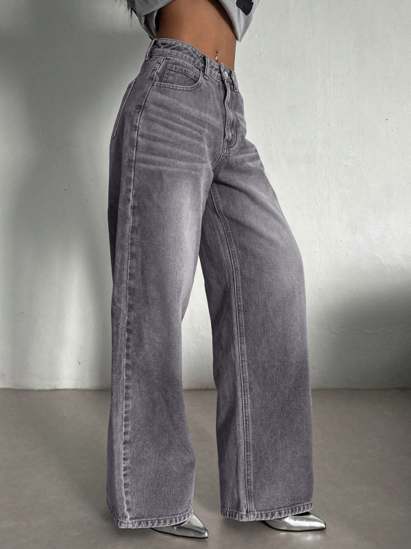 Határokon átnyúló külkereskedelem Amazon európai és amerikai stílusú lezser egyenes szabású, laza, mosott farmernadrág női sokoldalú nadrágok