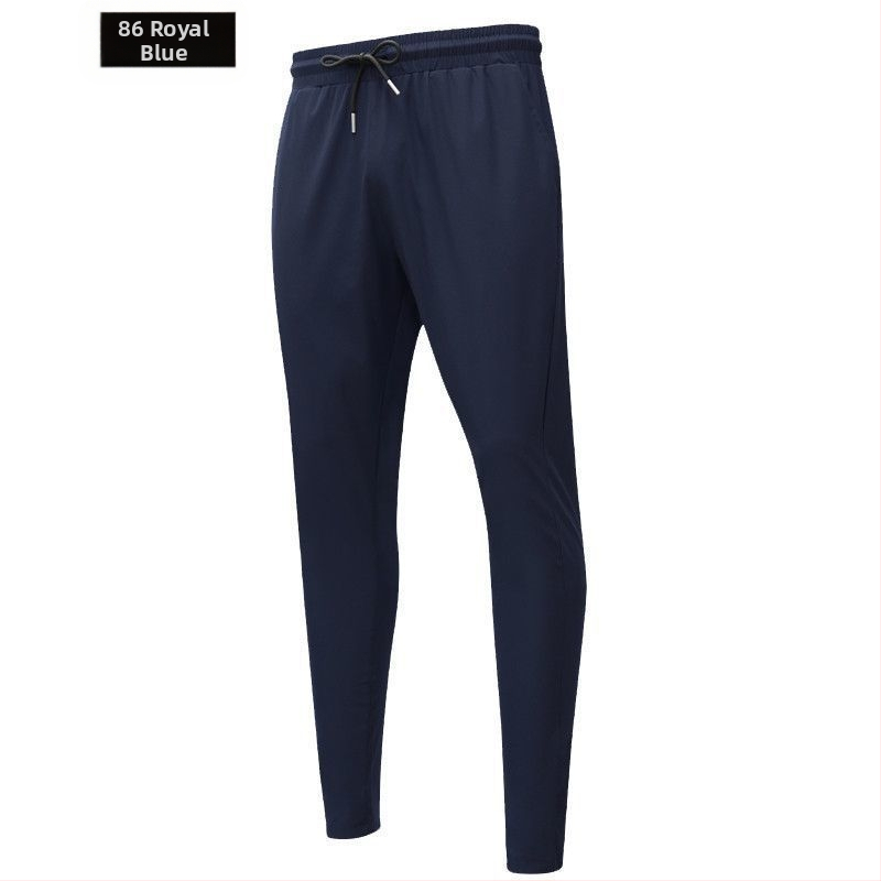 Suvised õhukesed jääsiidist spordipüksid meestele, fitnessjooksu vabaaja kiiresti kuivavad hingavad elastsed õhukesed sirged treeningpüksid