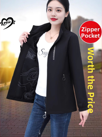 Függőleges galléros kabát női tavaszi és őszi 2025 új stílus középkorú anyuka bő plus size hétköznapi rövid dzseki felső női