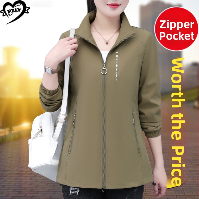 Függőleges galléros kabát női tavaszi és őszi 2025 új stílus középkorú anyuka bő plus size hétköznapi rövid dzseki felső női