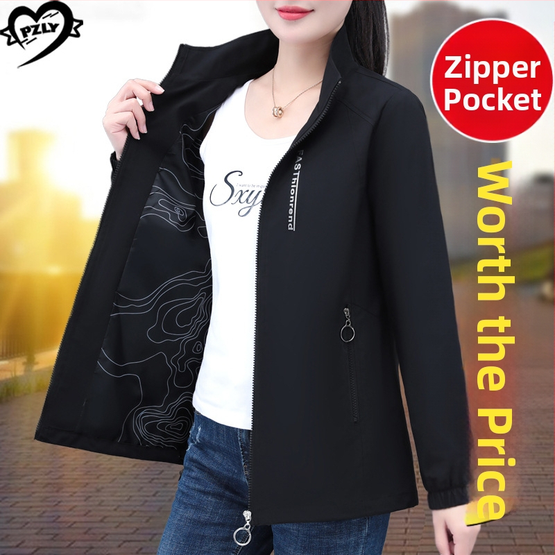 Függőleges galléros kabát női tavaszi és őszi 2025 új stílus középkorú anyuka bő plus size hétköznapi rövid dzseki felső női