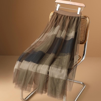 | Ködös tündérszoknya | Luxus hálós szoknya tavaszi geometrikus mintás szoknya A-alakú, nagy lenge szoknya
