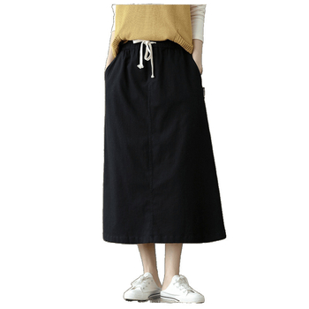 Γυναικεία φούστα midi με ψηλή μέση και ρετρό στυλ, άνοιξη και καλοκαίρι 2025 8337