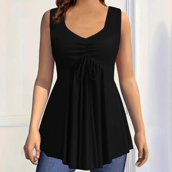 Γυναικείο γιλέκο μονόχρωμο Amazon TEMU για γυναίκες, καλοκαιρινό, ευρωπαϊκό και αμερικανικό, διασυνοριακό, για μεγάλα μεγέθη, casual, χωρίς μανίκια, καμιζόλα